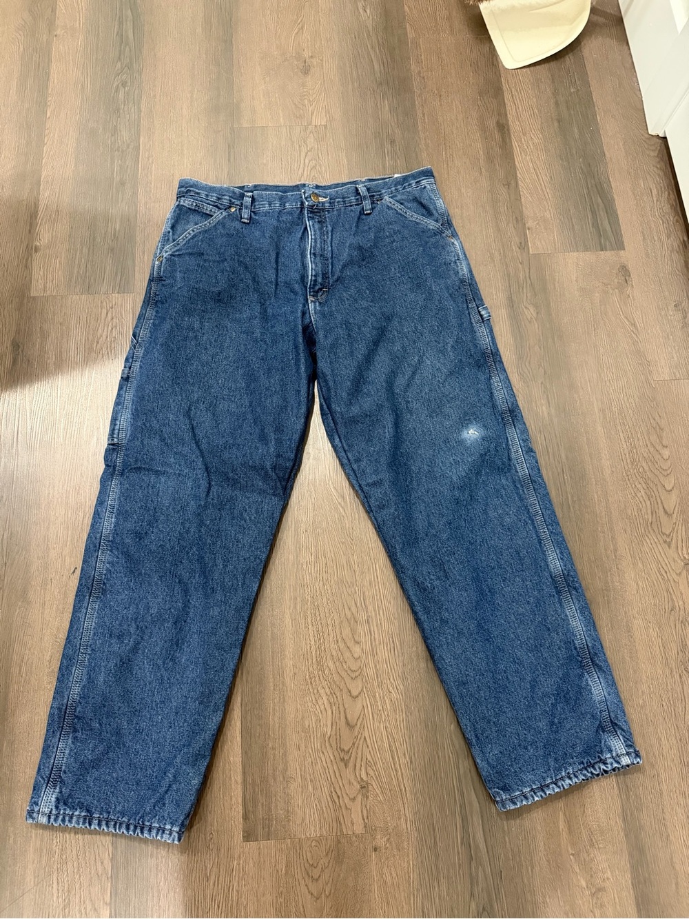 Wrangler Fleece Lined Men's Blue Relaxed Fit Carpenter Jeans 36x32
